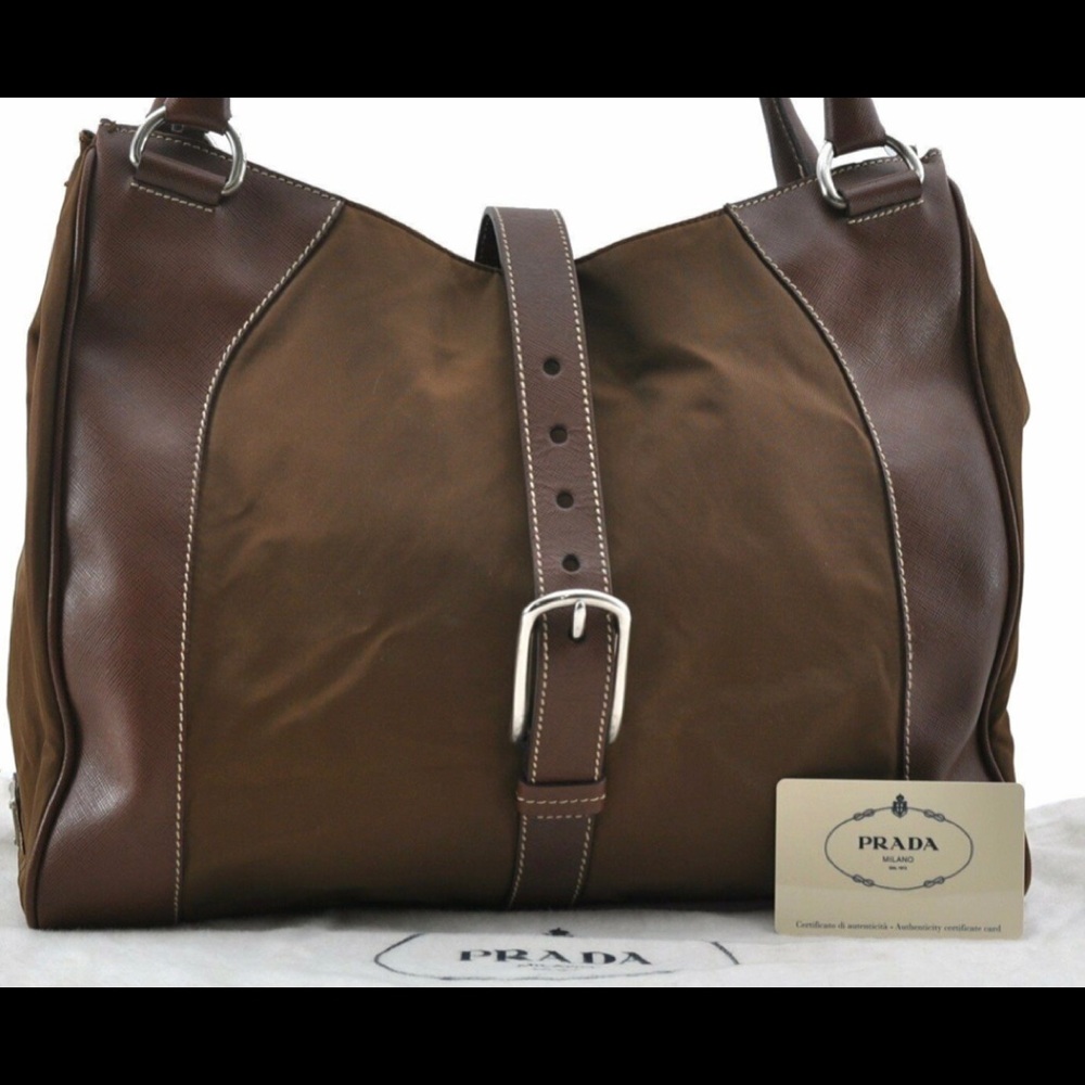Authentic Prada Tessuto Crux Nylon Leather Bag
